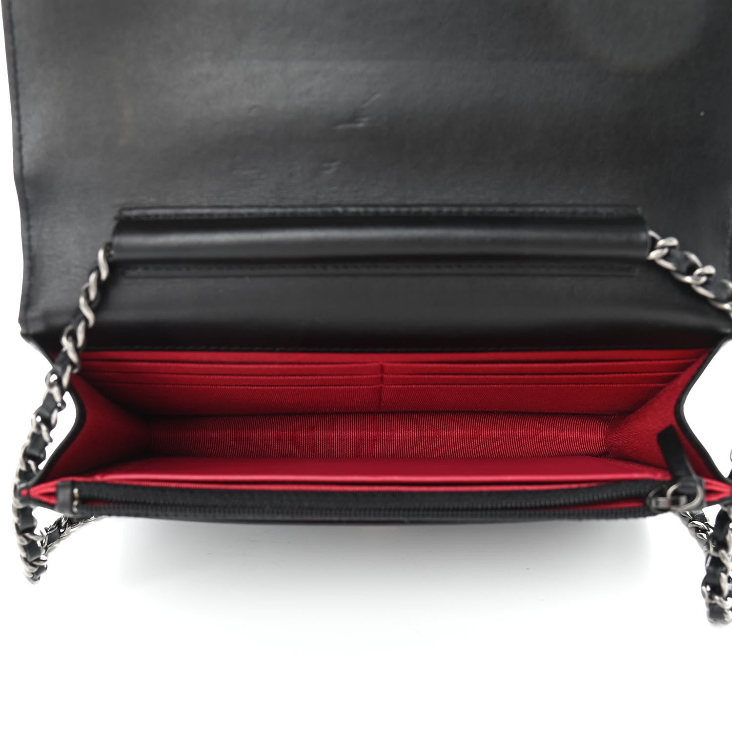 Chanel Aged Calfskin Quilted Gabrielle Wallet On Chain WOC Navy Black 5 of 12