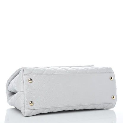 Chanel Caviar Quilted Small Coco Handle Flap Light Grey 5 of 12