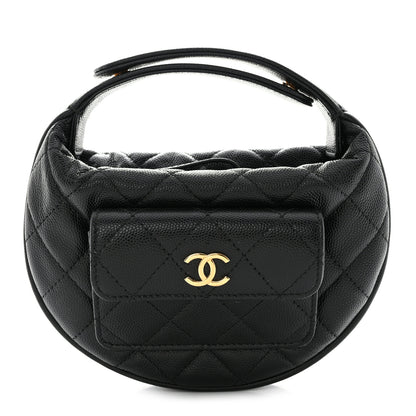 Chanel Caviar Quilted Polly Pocket Pouch Hobo Black 1 of 11