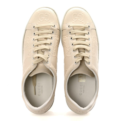 Gucci Calfskin GG Tennis Embossed Womens Ace Sneakers 39 Mystic White 2 of 10