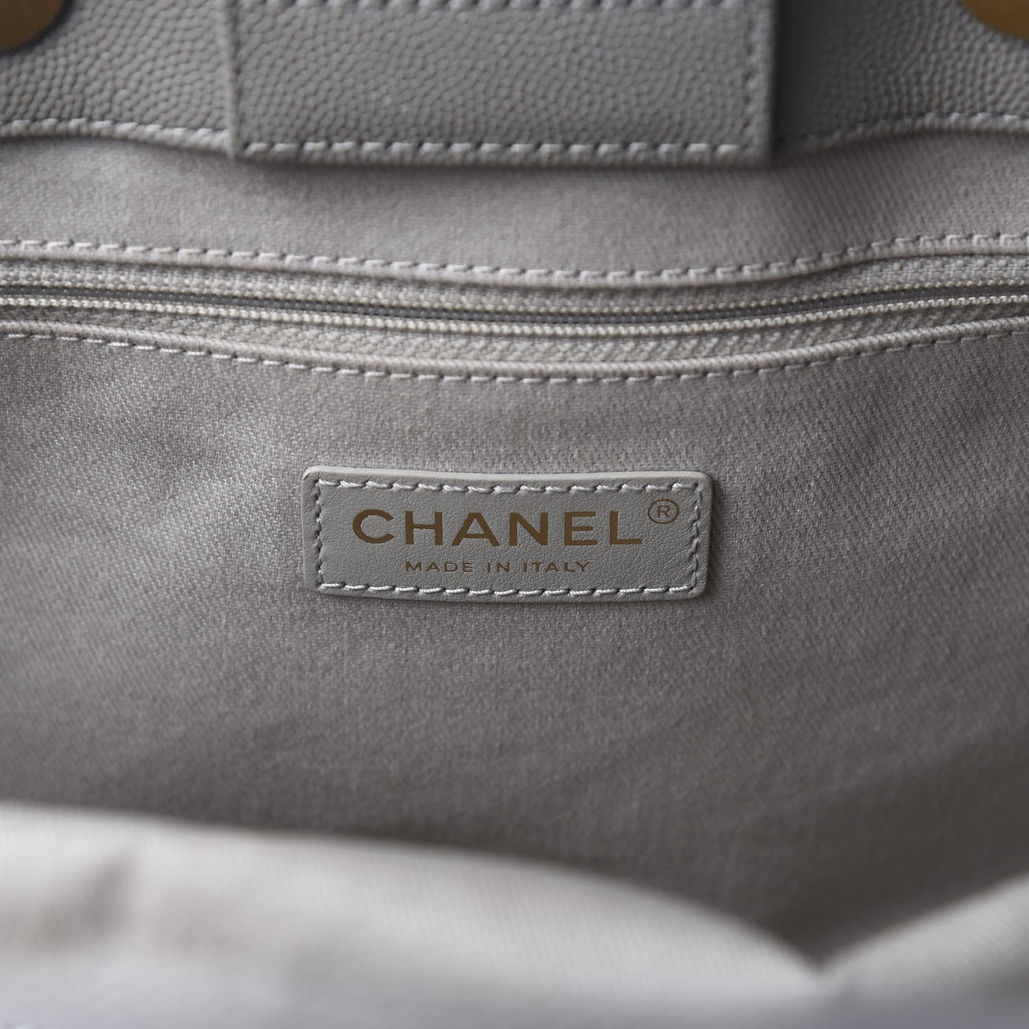 Chanel Caviar Quilted Large Coco Handle Shopping Tote Grey 7 of 9