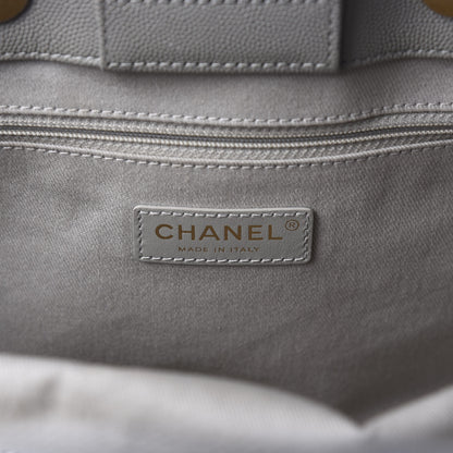 Chanel Caviar Quilted Large Coco Handle Shopping Tote Grey 7 of 9