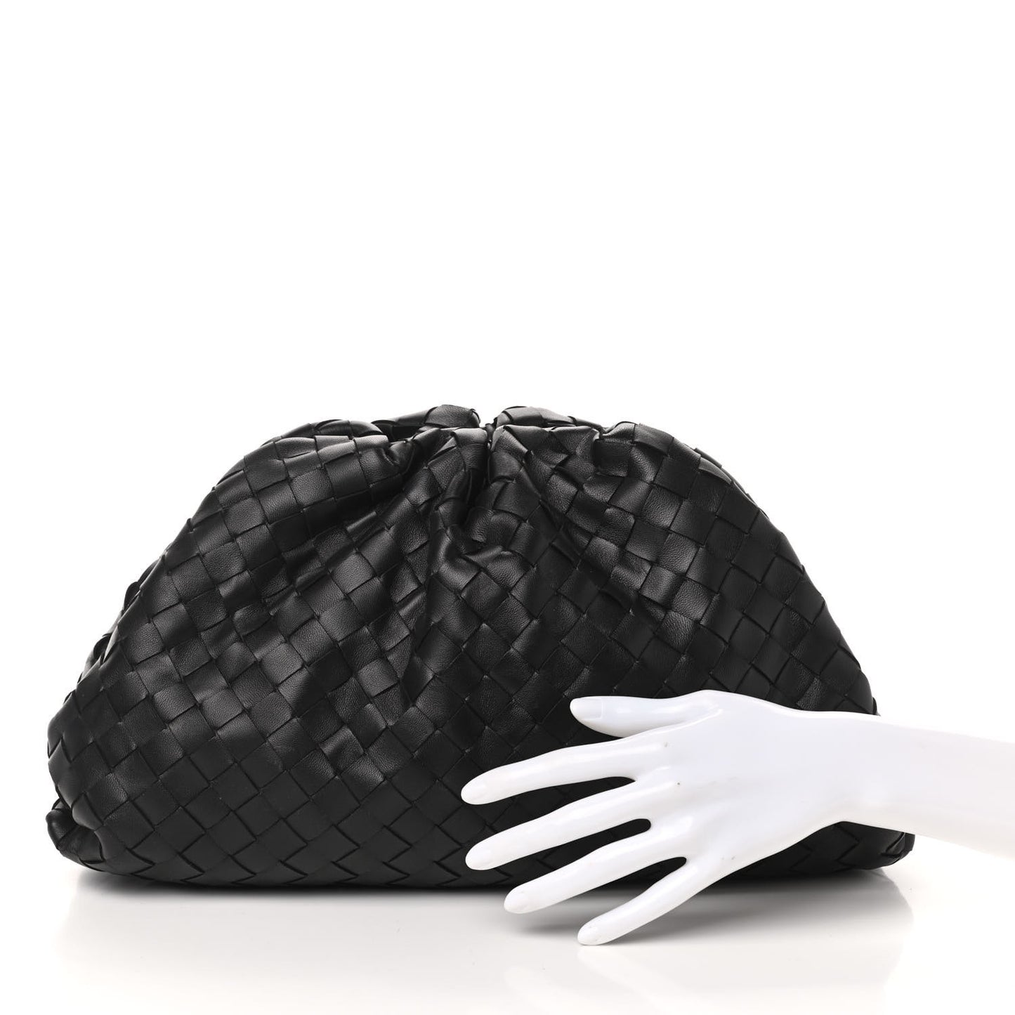 Nappa Maxi Intreccio The Pouch Oversized Clutch Black