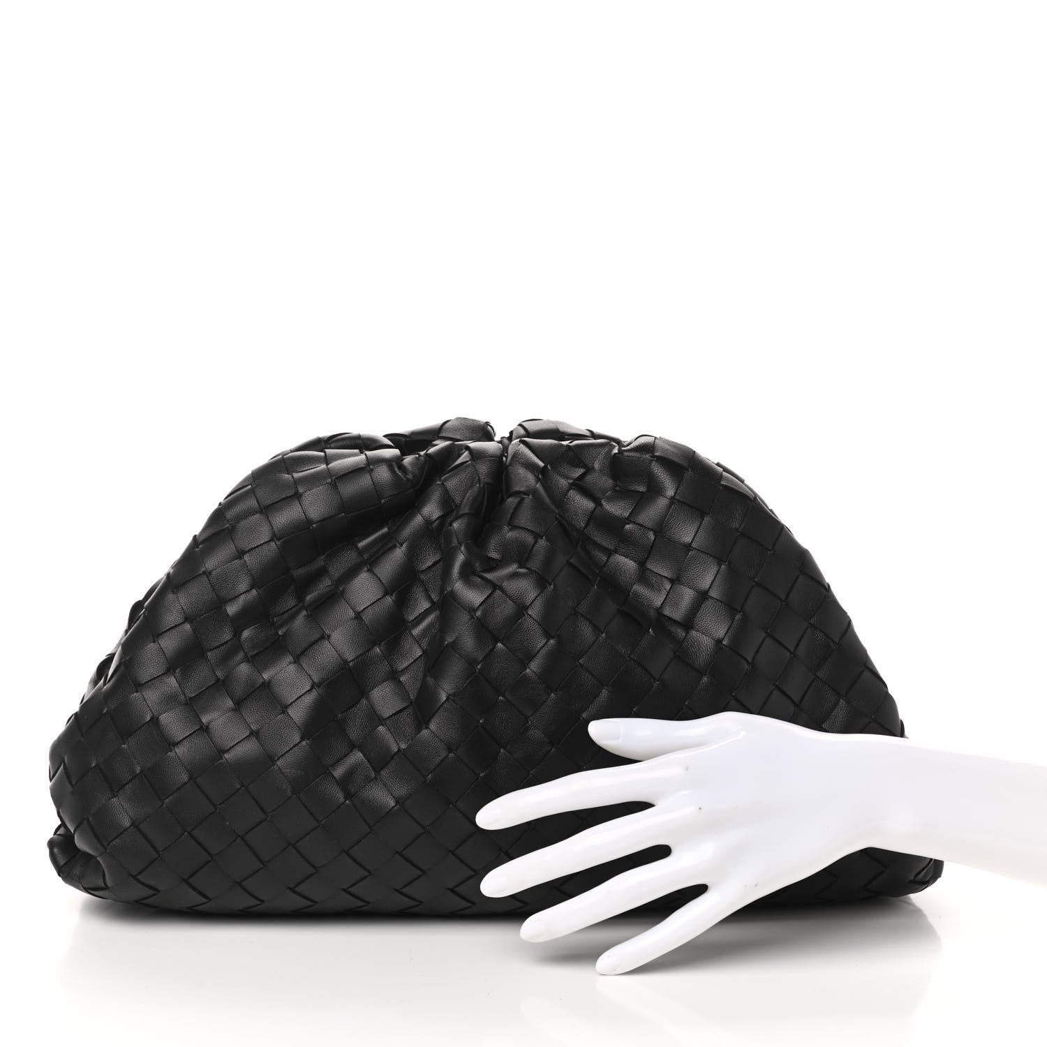 Bottega Veneta Nappa Maxi Intreccio The Pouch Oversized Clutch Black 2 of 9