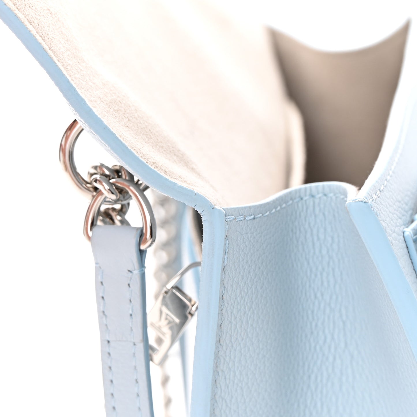 Soft Calfskin Mylockme Chain Bag BB Olympe Blue