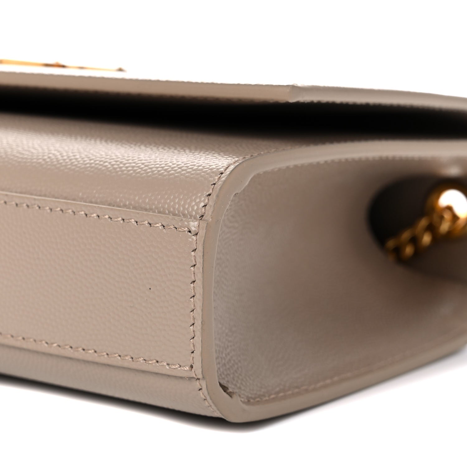 Saint Laurent Grain De Poudre Medium Monogram Kate Satchel Dark Beige 9 of 9
