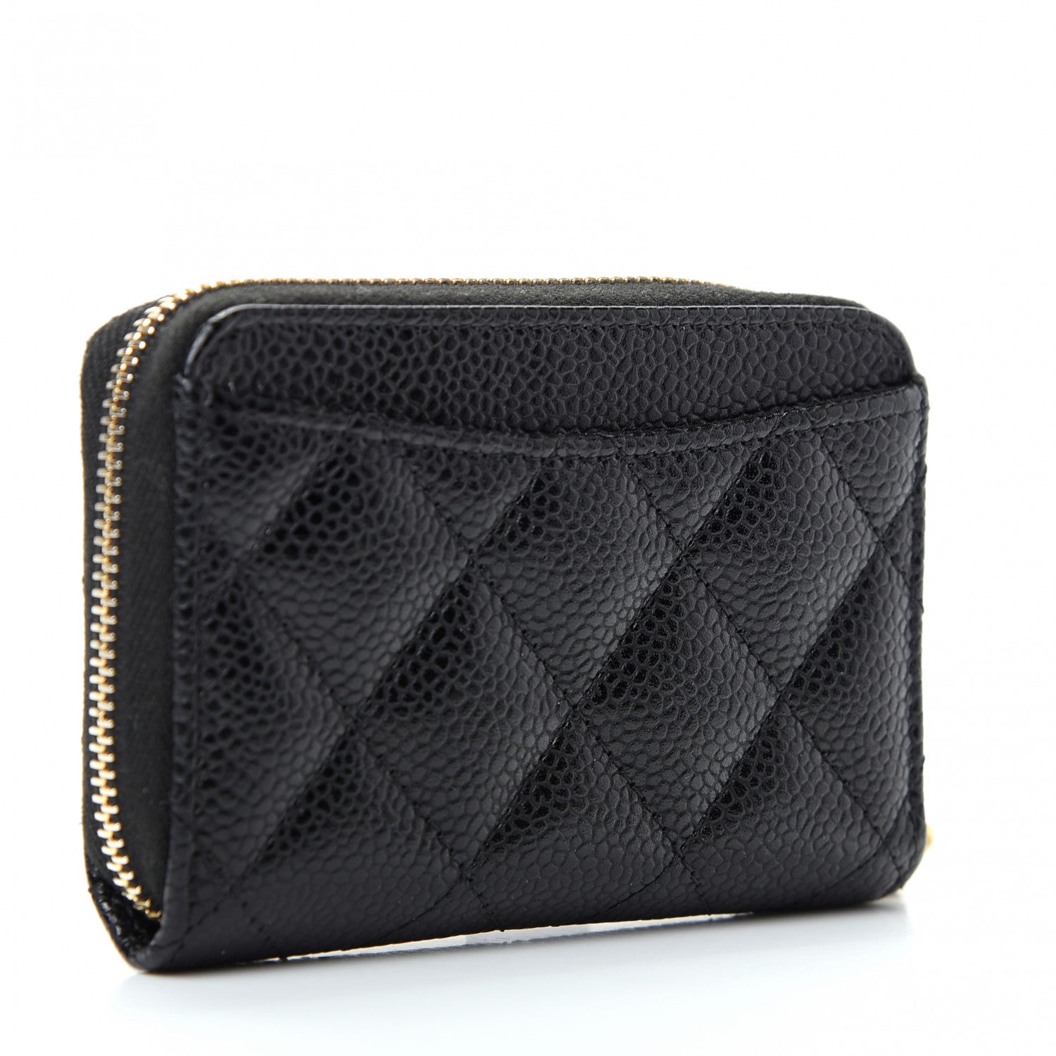 Chanel Caviar Quilted Zip Coin Purse Black 3 of 8