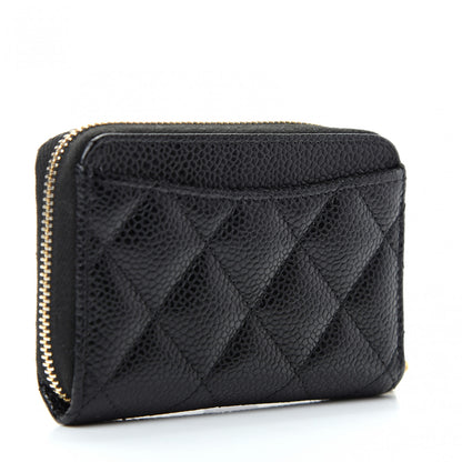 Chanel Caviar Quilted Zip Coin Purse Black 3 of 8