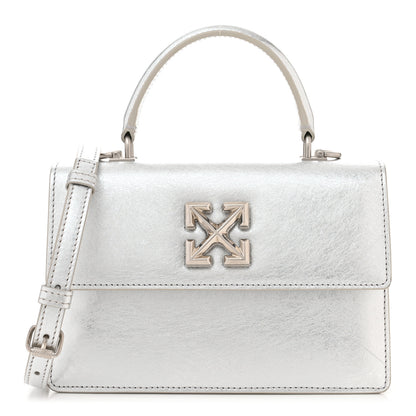 Off-White Metallic Calfskin Jitney 1.4 Shoulder Bag Silver 1 of 11