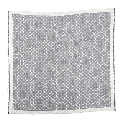 Louis Vuitton Wool Silk Monogram Denim Shawl Blue 1 of 4