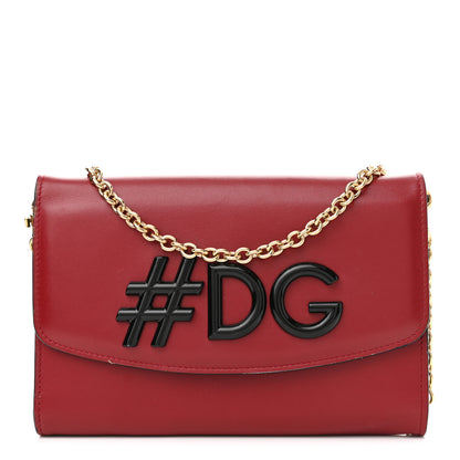 Dolce & Gabbana Calfskin Studded Wallet On Chain Red 1 of 12
