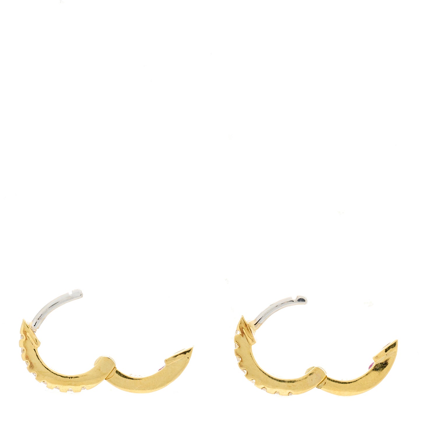 18K Yellow Gold Diamond XX Small Classic Hoop Earrings