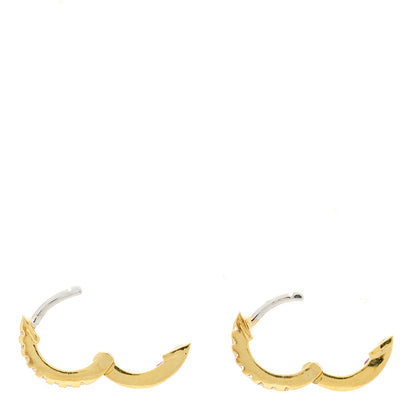 Roberto Coin 18K Yellow Gold Diamond XX Small Classic Hoop Earrings 4 of 5