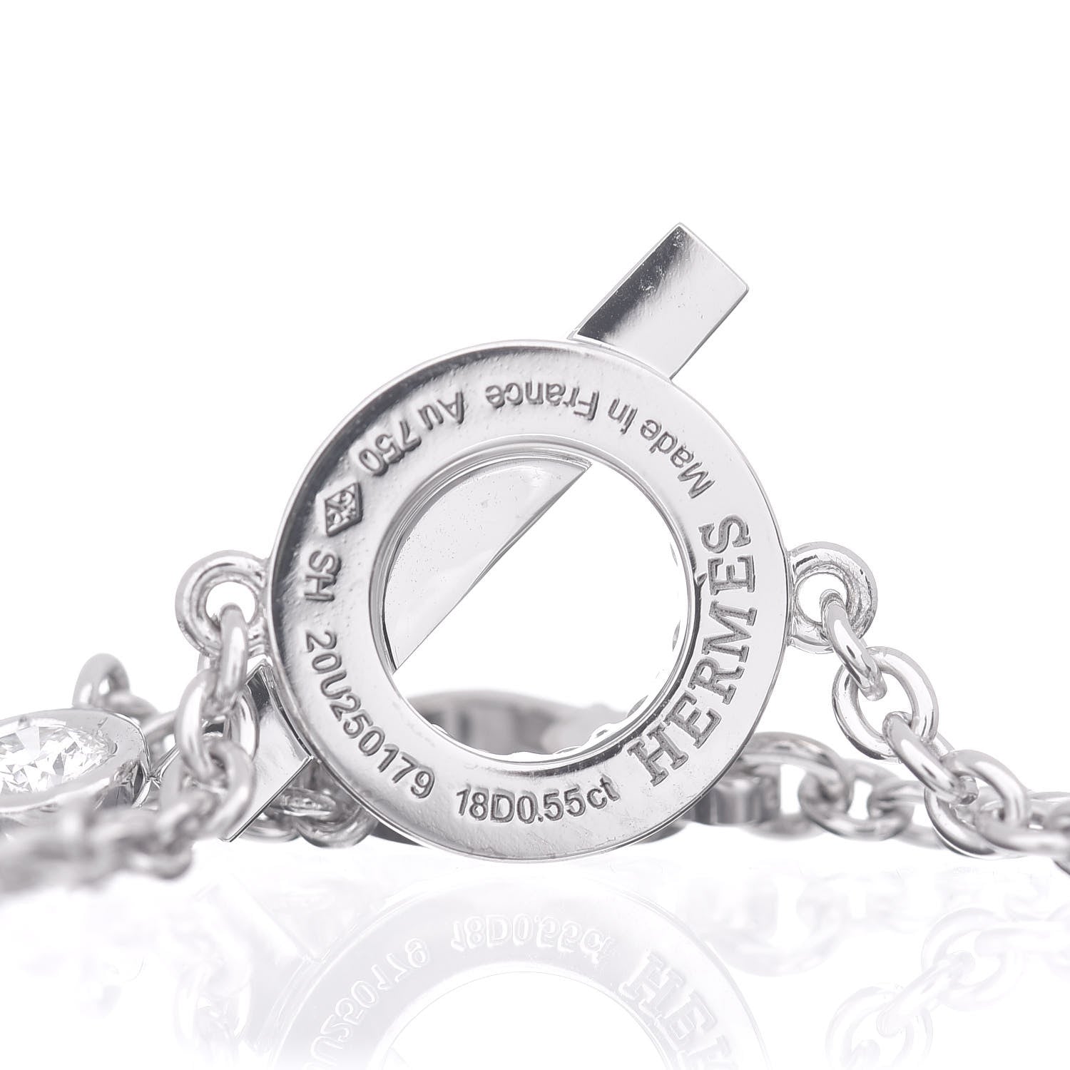 Hermes 18K White Gold Diamond Finesse Bracelet SH 4 of 5