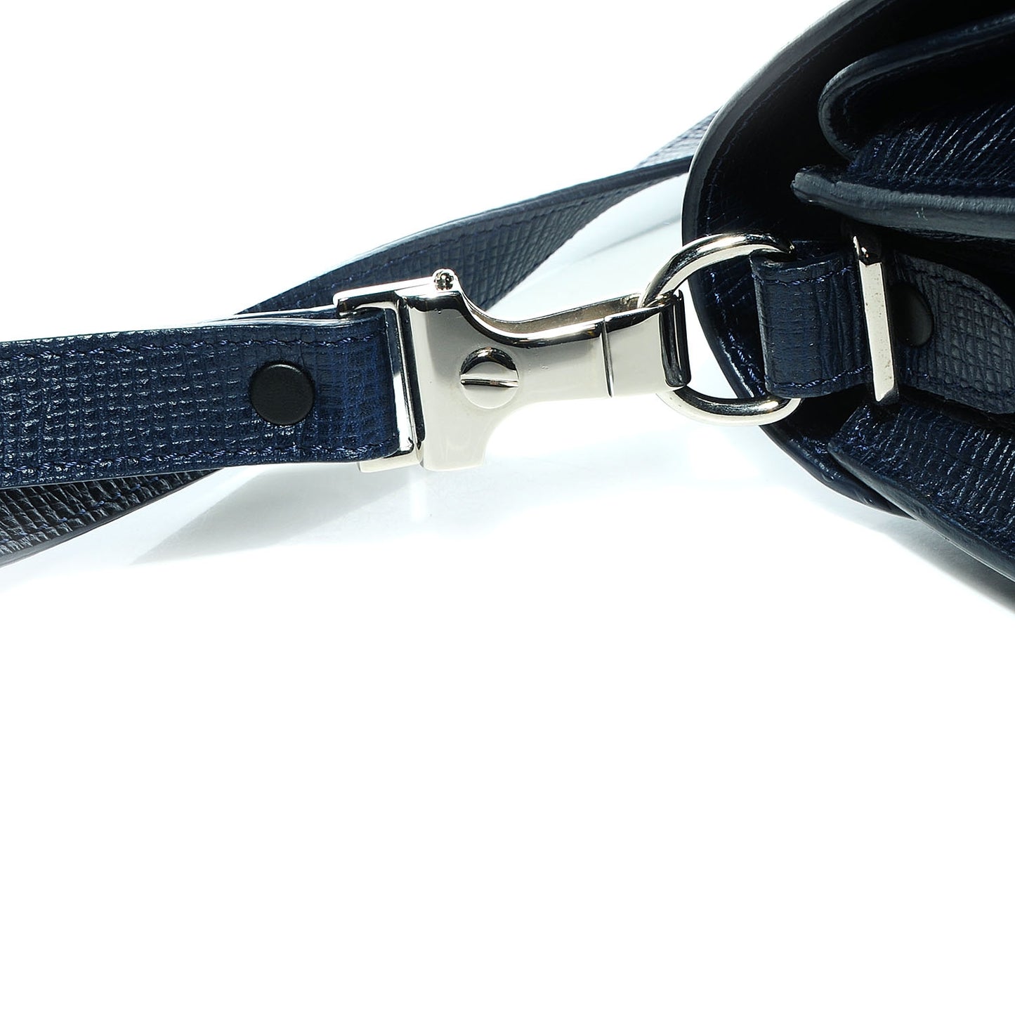 Linosa Leather Mini PS11 Classic Shoulder Bag Navy Blue