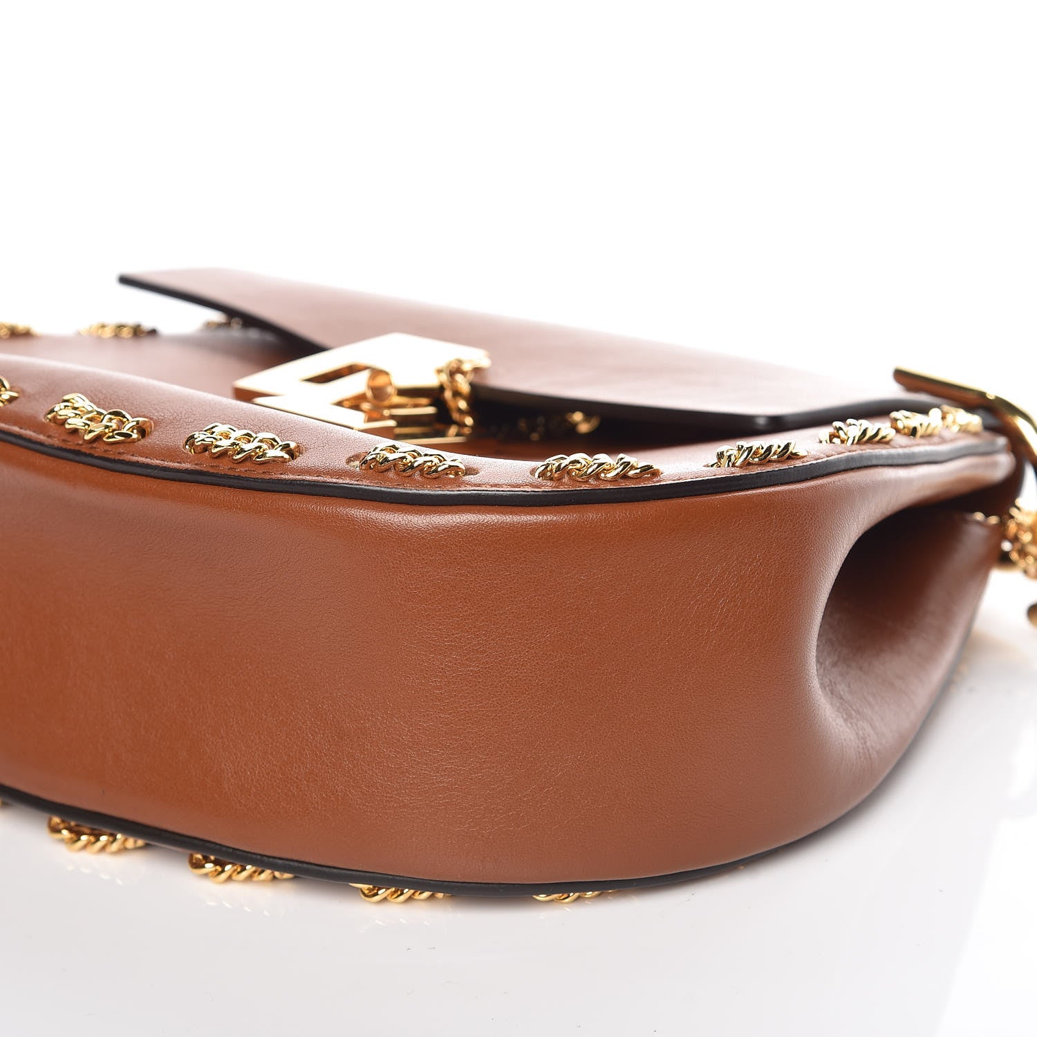 Chloe Calfskin Drew Chain Shoulder Bag Tobacco 9 of 15