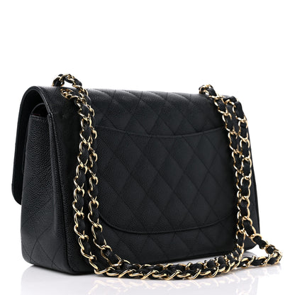 Chanel Caviar Quilted Jumbo Double Flap Black 3 of 9