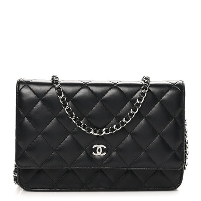 Chanel Lambskin Quilted Wallet On Chain WOC Black 1 of 13