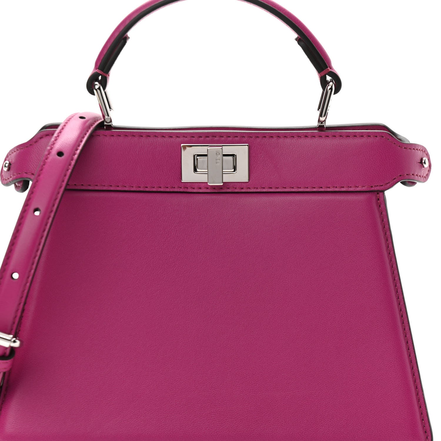 Fendi Shiny Nappa Petite Peekaboo I SEE U Satchel Magenta 7 of 9