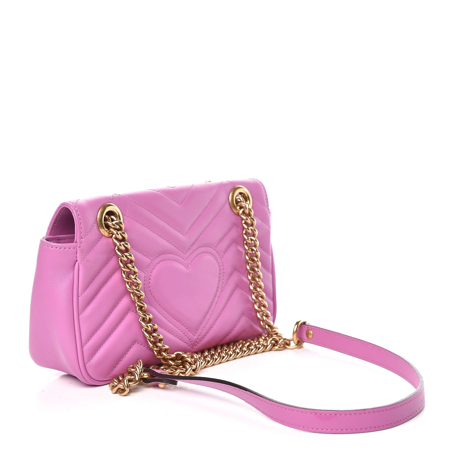 Gucci Calfskin Matelasse Mini GG Marmont Shoulder Bag Candy Mousse 3 of 14