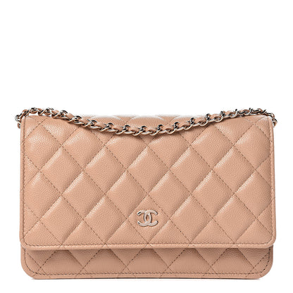 Chanel Caviar Quilted Wallet On Chain WOC Beige 1 of 12