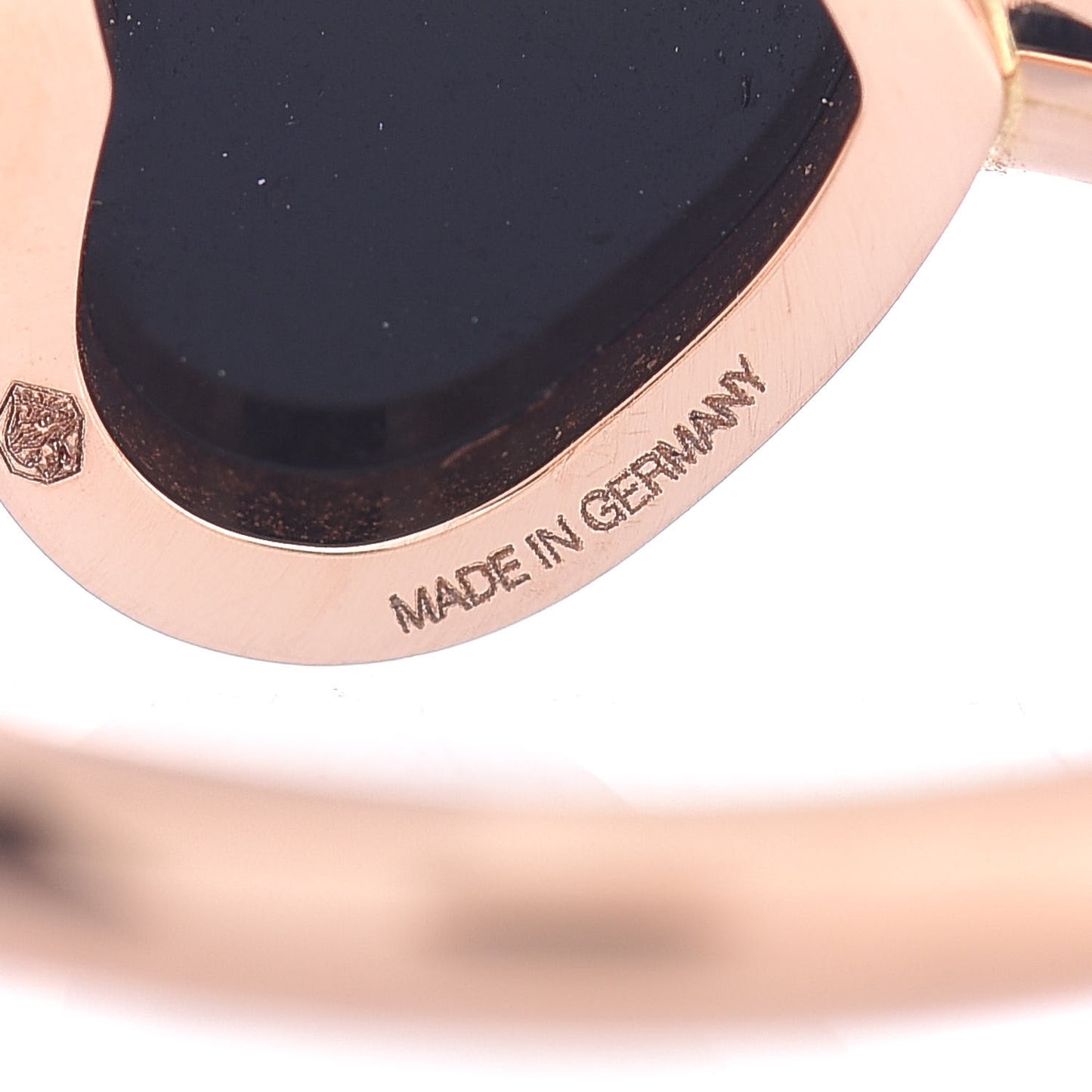 18K Rose Gold Diamond Black Onyx Happy Hearts Ring 51 5.75