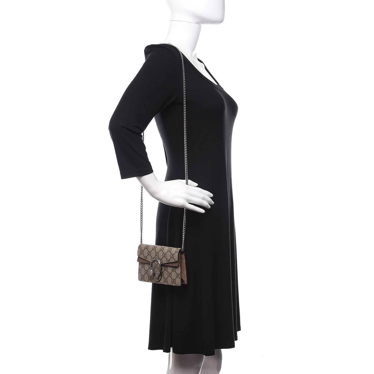 Gucci GG Supreme Monogram Super Mini Dionysus Shoulder Bag Taupe 2 of 11