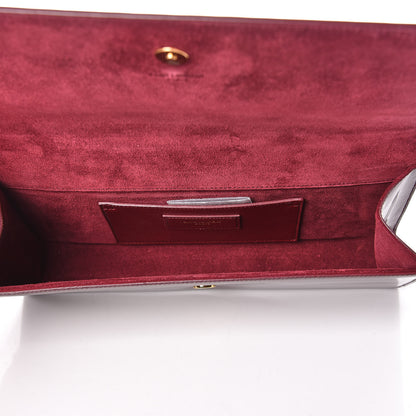 Saint Laurent Patent Classic Monogram Cassandre Clutch Dark Red 7 of 12