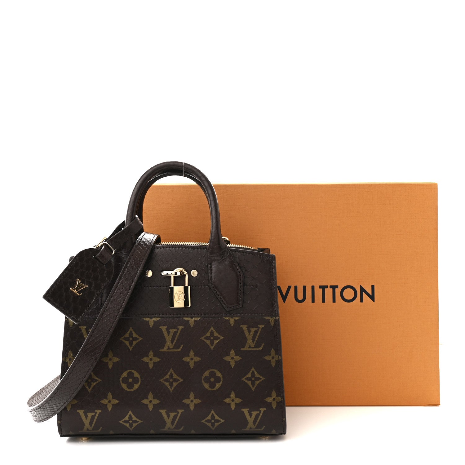 Louis Vuitton Snakeskin Monogram City Steamer Mini Brown 1734881