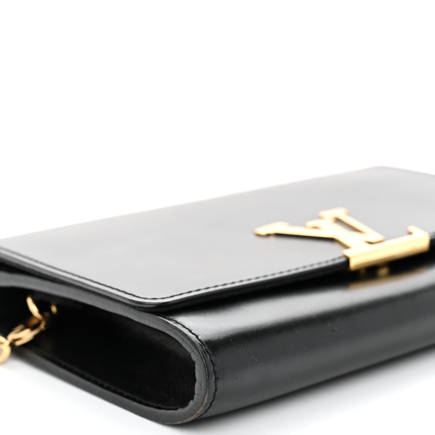 Louis Vuitton Calfskin Chain Louise GM Black 8 of 10