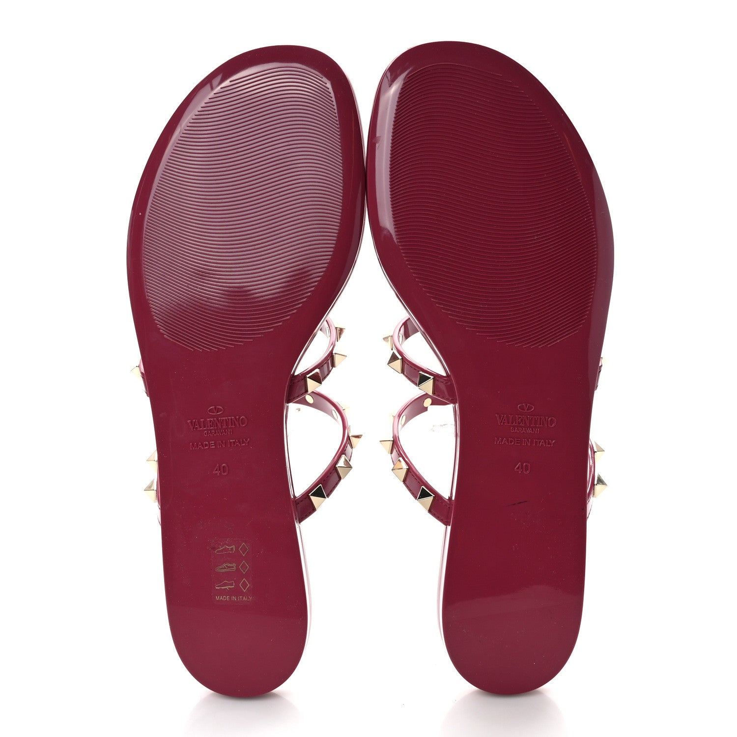 Valentino Garavani PVC Jelly Rockstud Caged Flat Thong Sandals 40 Blossom 5 of 7