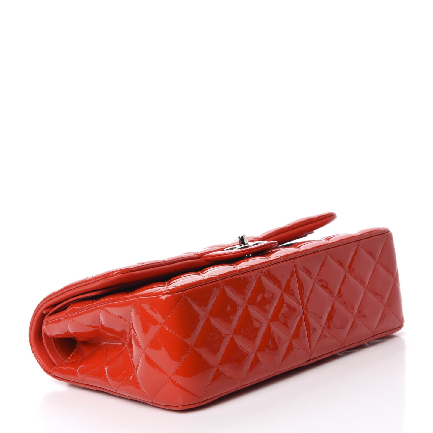 Patent Quilted Jumbo Double Flap Red