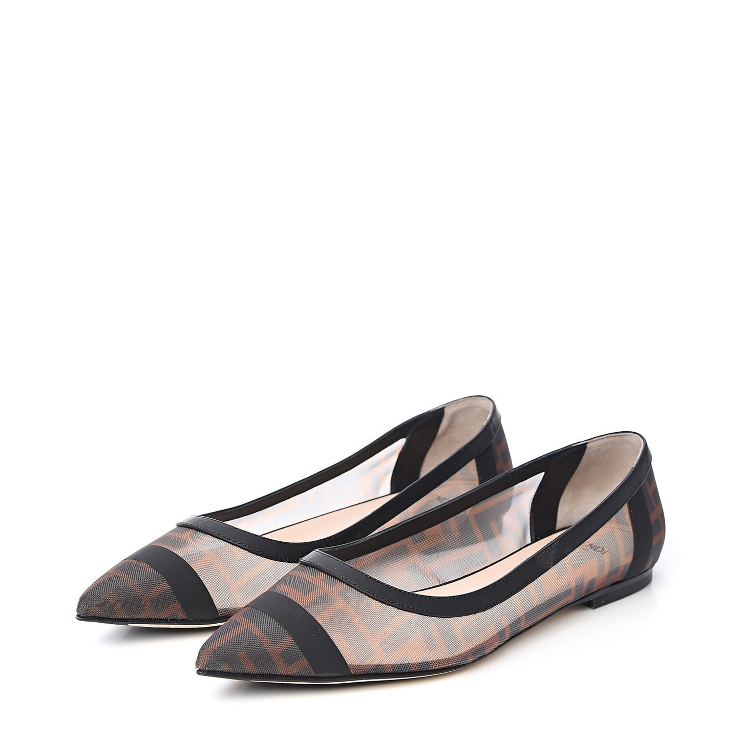 Mesh FF Skimmer Ballerina Flats 40 Tobacco Moro Black