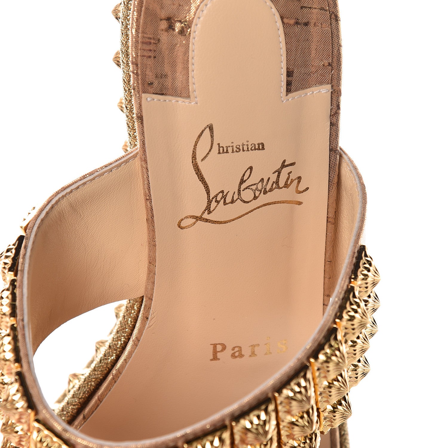 Christian Louboutin Liege Pepite 60 Platform Sandals 36 Version Gold 6 of 9