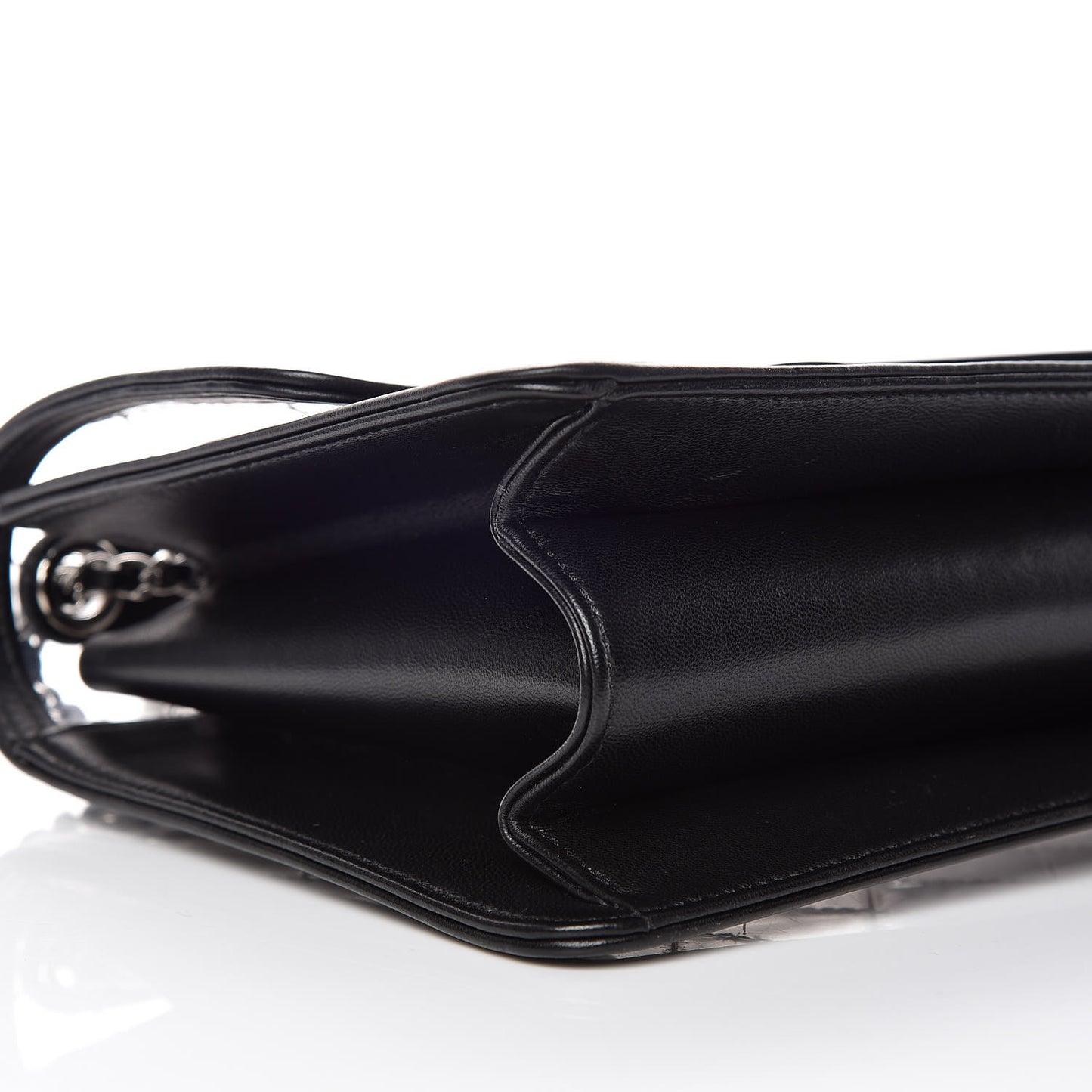 PVC Lambskin Quilted Beauty Lock Flap Black