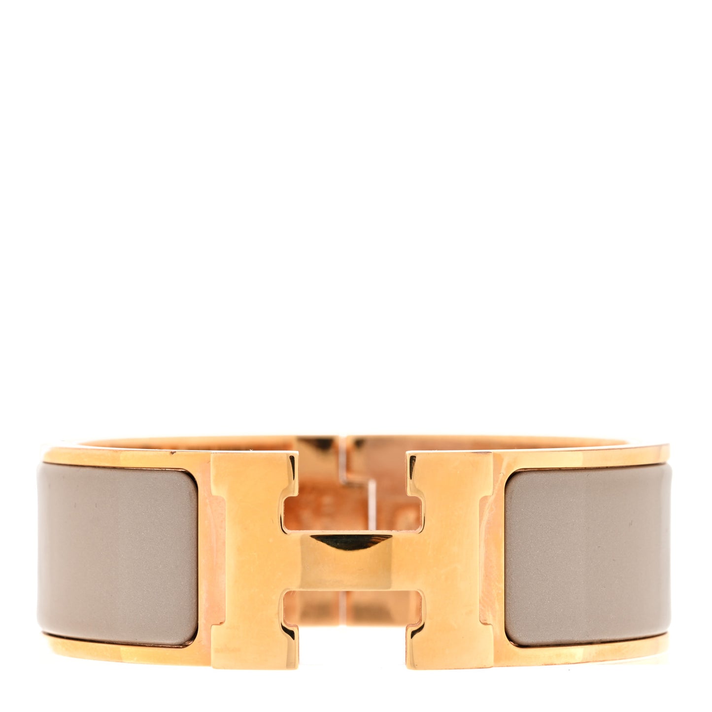 Enamel Wide Clic Clac H Bracelet PM Marron Glace