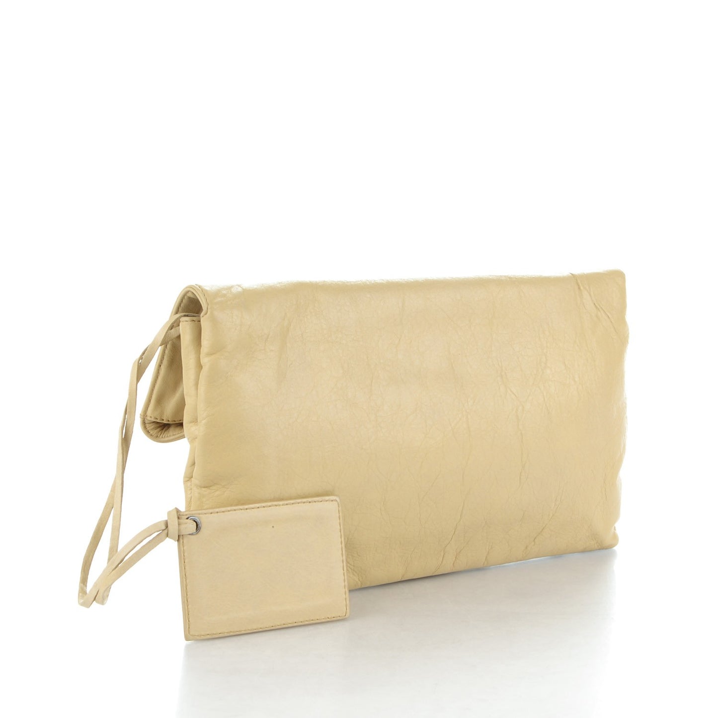 Agneau Classic Hardware Envelope Clutch Sahara