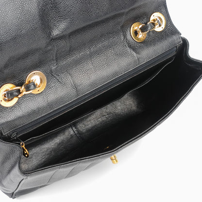 Chanel Caviar Vertical Quilt Jumbo Flap Black 5 of 9