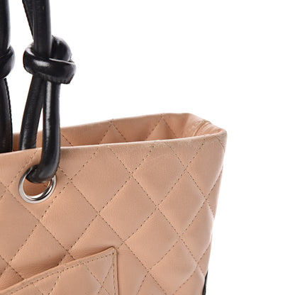 Chanel Calfskin Quilted Large Cambon Tote Beige Black 13 of 14