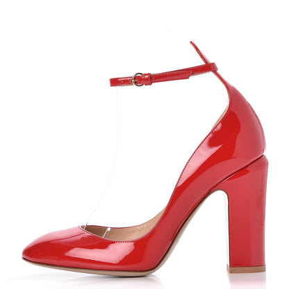 Valentino Garavani Patent Tan-Go Mary Jane Ankle Strap 100mm Pumps 36.5 Rosso Valentino 1 of 9
