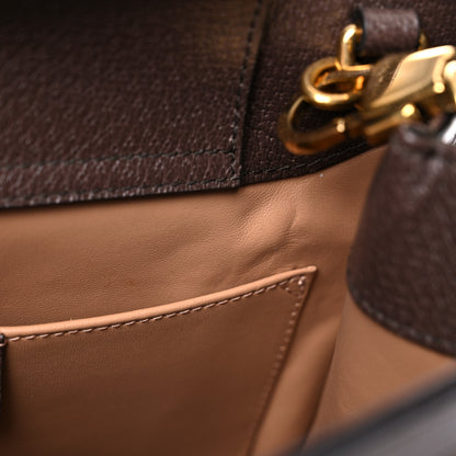 Gucci Monogram Jumbo GG Textured Dollar Calfskin Small Diana Tote Bag Camel Ebony New Acero 14 of 24