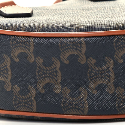 Celine Triomphe Canvas Calfskin Heart Bag Tan 9 of 10