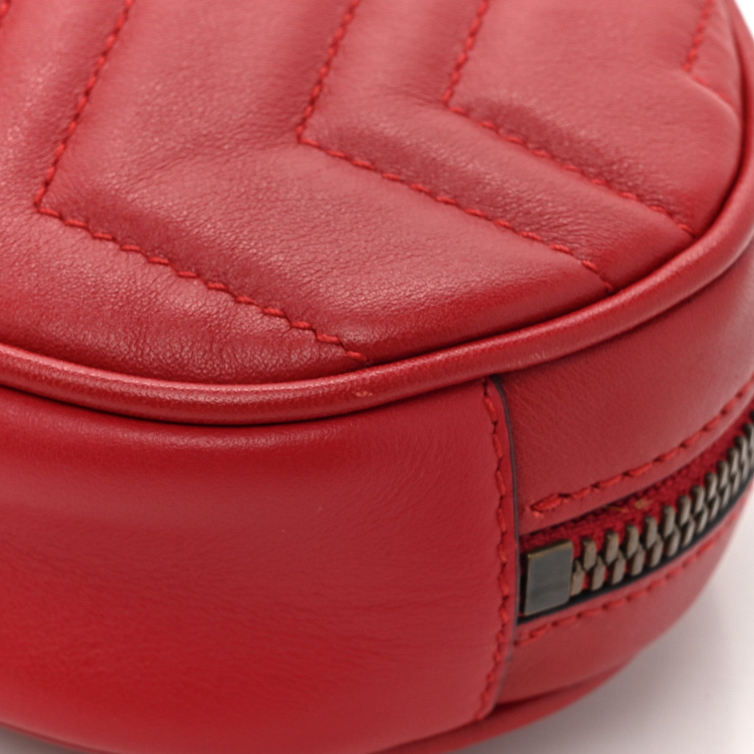 Gucci Calfskin Matelasse GG Marmont Belt Bag 85 34 Hibiscus Red 12 of 13