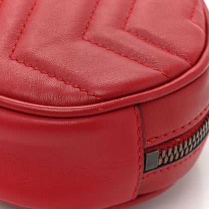 Gucci Calfskin Matelasse GG Marmont Belt Bag 85 34 Hibiscus Red 12 of 13