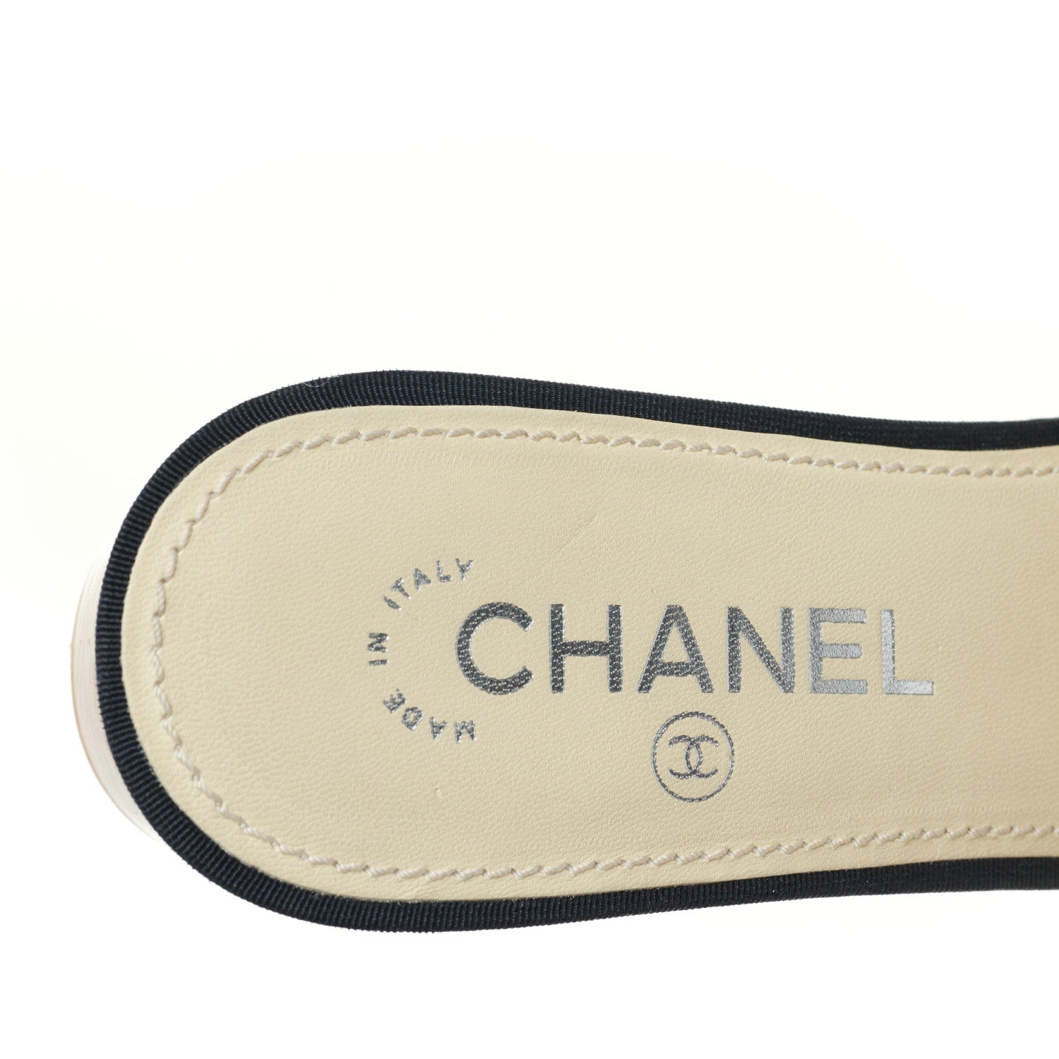 Chanel Grosgrain Camellia CC Sandal Mules 39 Black 7 of 7