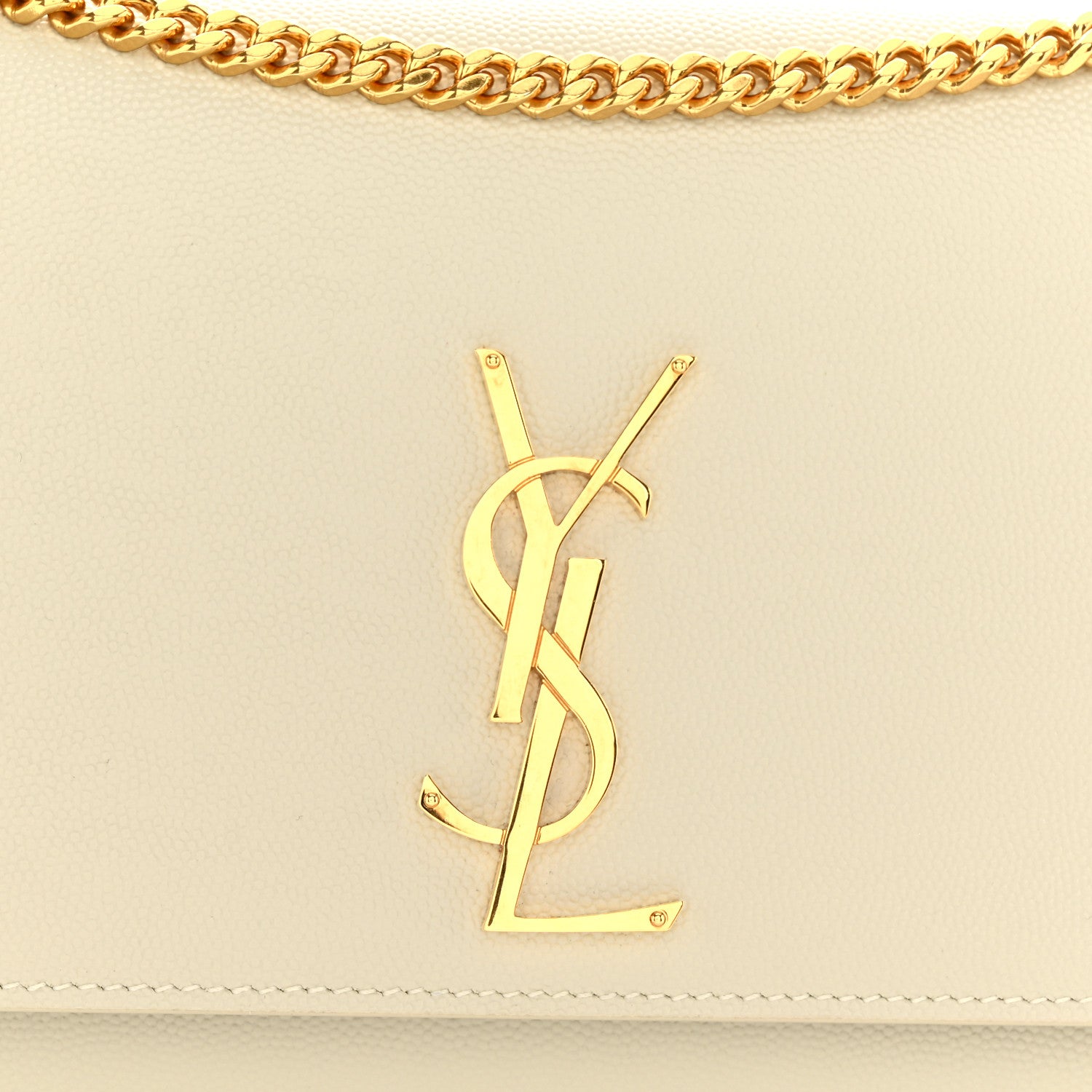Saint Laurent Grain De Poudre Medium Classic Monogram Kate Satchel Crema Soft 8 of 10