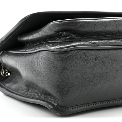Saint Laurent Crinkled Calfskin Matelasse Monogram Baby Niki Chain Satchel Storm 9 of 12