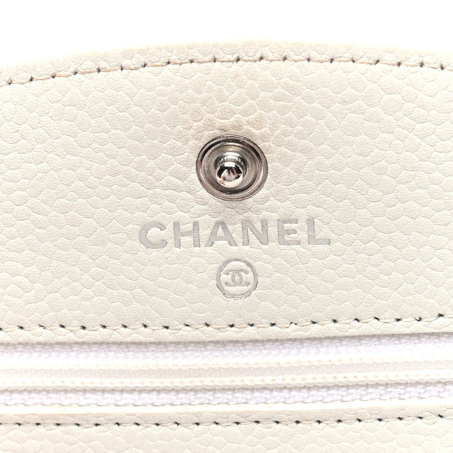 Chanel Caviar Timeless CC Wallet on Chain WOC White 6 of 11