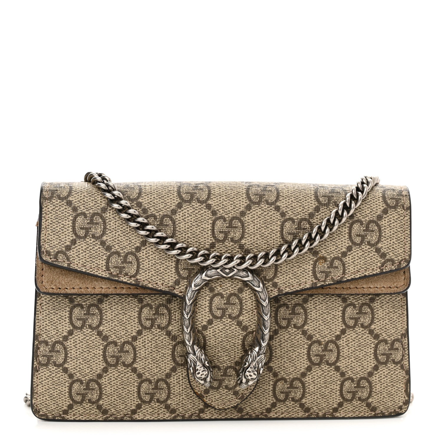 Gucci GG Supreme Monogram Super Mini Dionysus Shoulder Bag Taupe 1 of 10