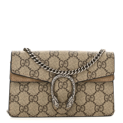 Gucci GG Supreme Monogram Super Mini Dionysus Shoulder Bag Taupe 1 of 10